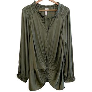 Elegant Olive Green Women's Top